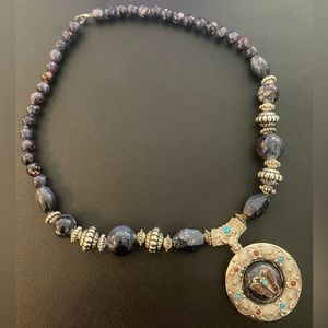 Butterfly Pendant Necklace with Beads